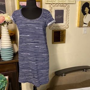 Gap women striped dress size S color blue white